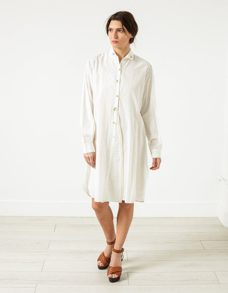 Pleated Sleeve Tunic in White