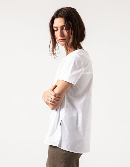 Pleat Back Blouse in White