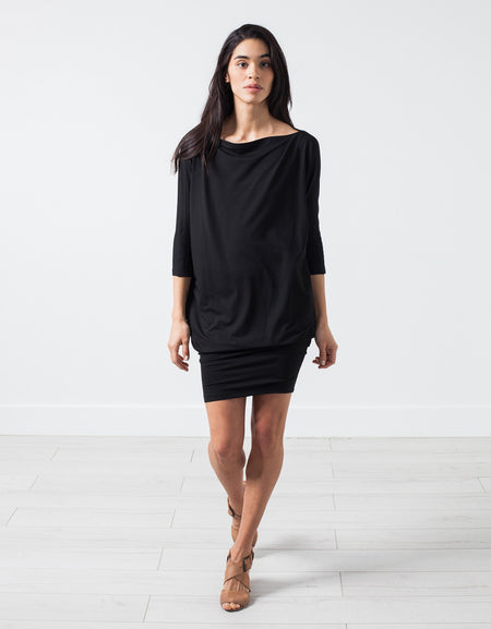 Tapered Boat Neck Dress