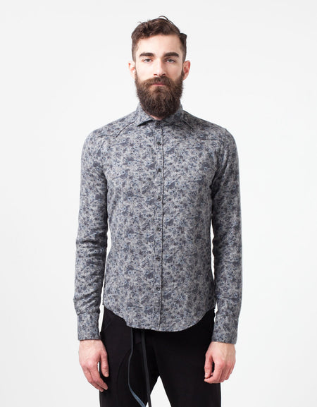 Western Arkansas Button-Up in Grey Floral