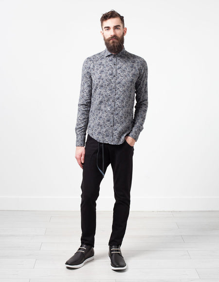 Western Arkansas Button-Up in Grey Floral