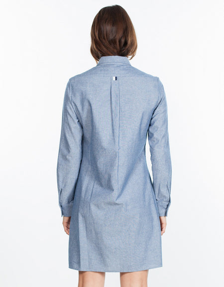 Chambray Shirtdress in Blue