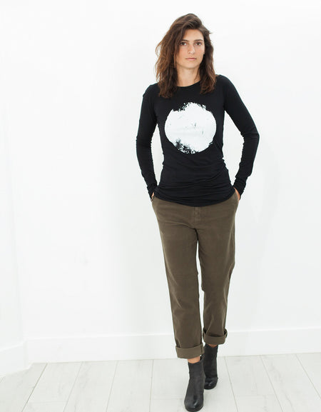 Sueded Cotton Pant in Khaki