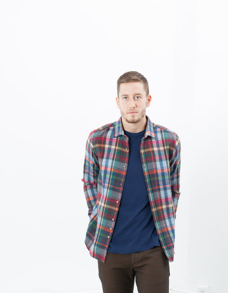 Riccardo Button-Up in Plaid Multi