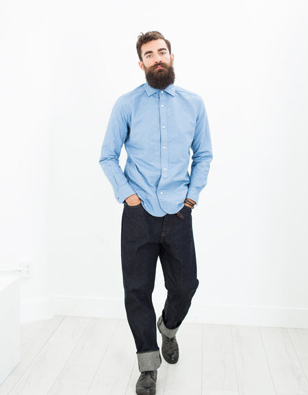 British Officer's Shirt in Sky Blue