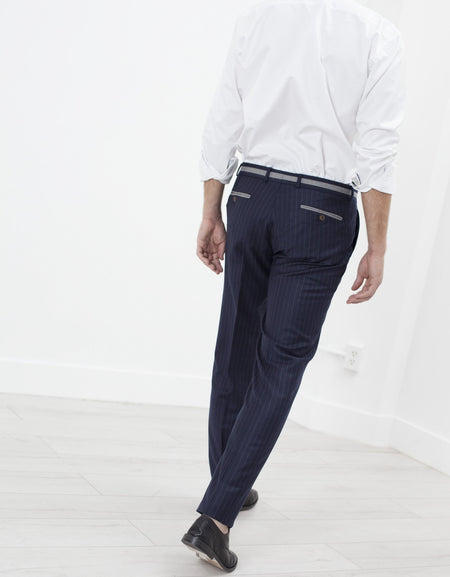 Sinclair Trouser in Navy Stripe