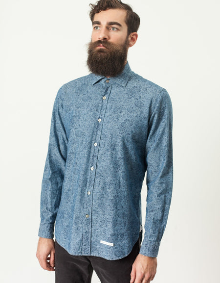 Floral Button-Up in Blue