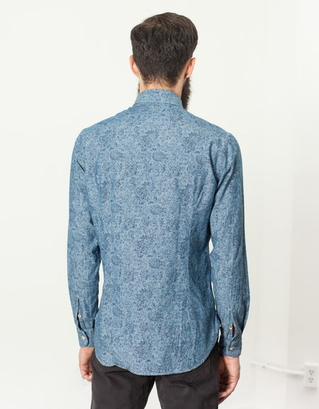 Floral Button-Up in Blue