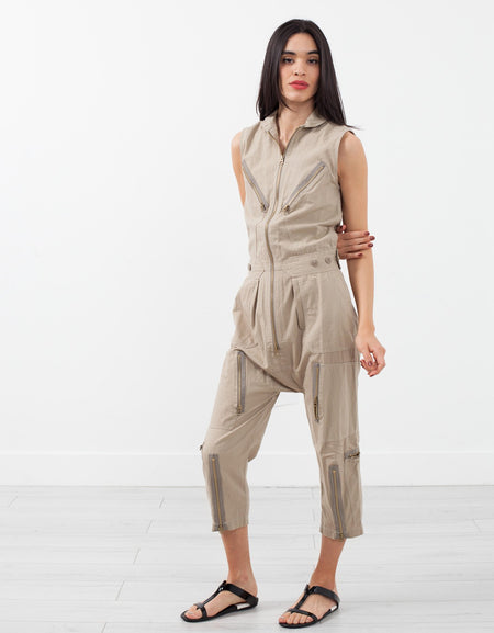 Sleeveless Harem Flightsuit