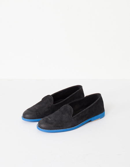 Suede Loafers - Black/Blue