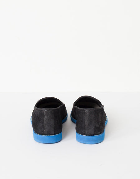 Suede Loafers - Black/Blue