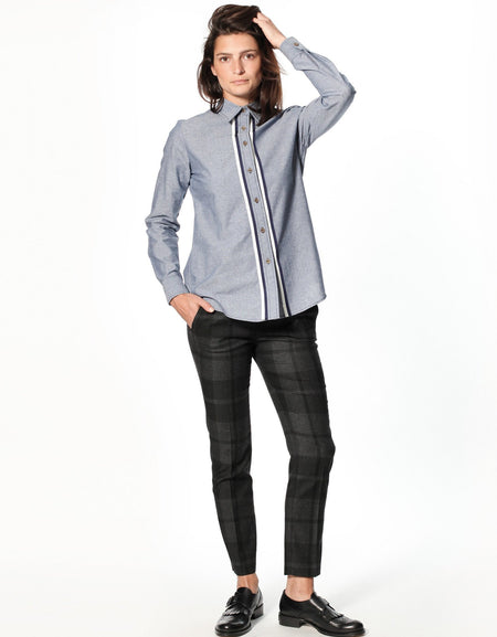 Chambray Boyfriend Shirt in Blue