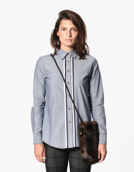 Chambray Boyfriend Shirt in Blue