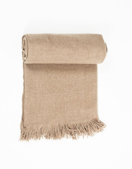 Cashmere Tassel Blanket in Brown