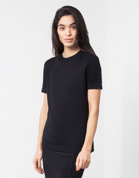 Ribbed Short Sleeve Knit