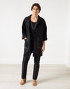 Neoprene Flower Coat in Black