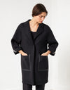 Neoprene Flower Coat in Black