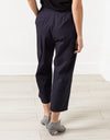 Wide Cropped Trouser in Navy