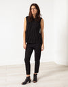 Zip Back Circle Blouse in Black