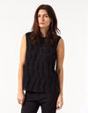 Zip Back Circle Blouse in Black