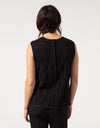 Zip Back Circle Blouse in Black