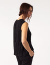 Zip Back Circle Blouse in Black