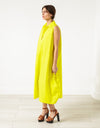 Balloon Cotton Dress in Yellow