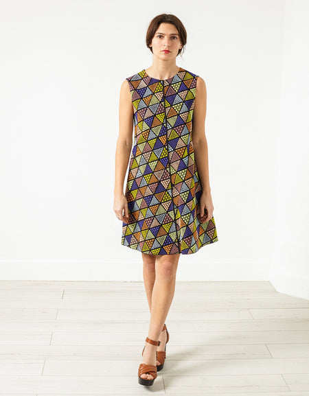 Triangle Sleeveless Dress in Multi