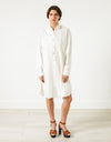 Pleated Sleeve Tunic in White