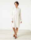 Pleated Sleeve Tunic in White