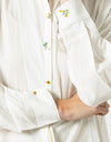 Pleated Sleeve Tunic in White