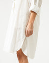Pleated Sleeve Tunic in White