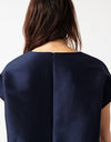 Tucked Sleeve Blouse in Navy