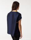 Tucked Sleeve Blouse in Navy