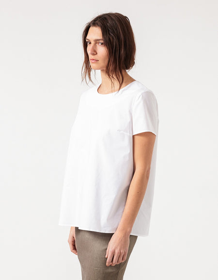 Pleat Back Blouse in White