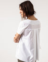 Pleat Back Blouse in White