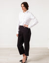 Wide Cropped Trouser in Black
