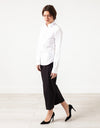 Wide Cropped Trouser in Black