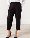 Wide Cropped Trouser in Black