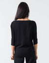 Boat Neck Top in Black