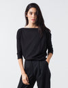 Boat Neck Top in Black