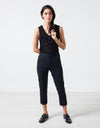 Wool Cropped Pant in Navy