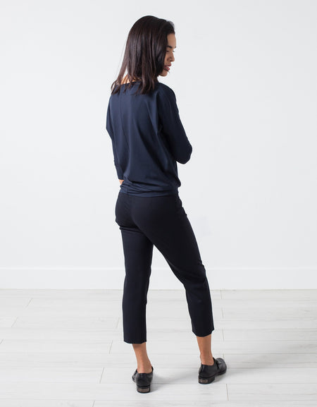 Boat Neck Top in Marine