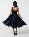 One Shoulder Dress in Navy