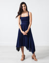 Ruched Party Dress in Navy