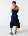 Ruched Party Dress in Navy