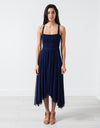 Ruched Party Dress in Navy