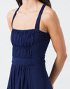 Ruched Party Dress in Navy