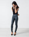 Elenaso Leather Trouser in Cool Grey