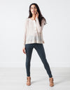 Elenaso Leather Trouser in Cool Grey